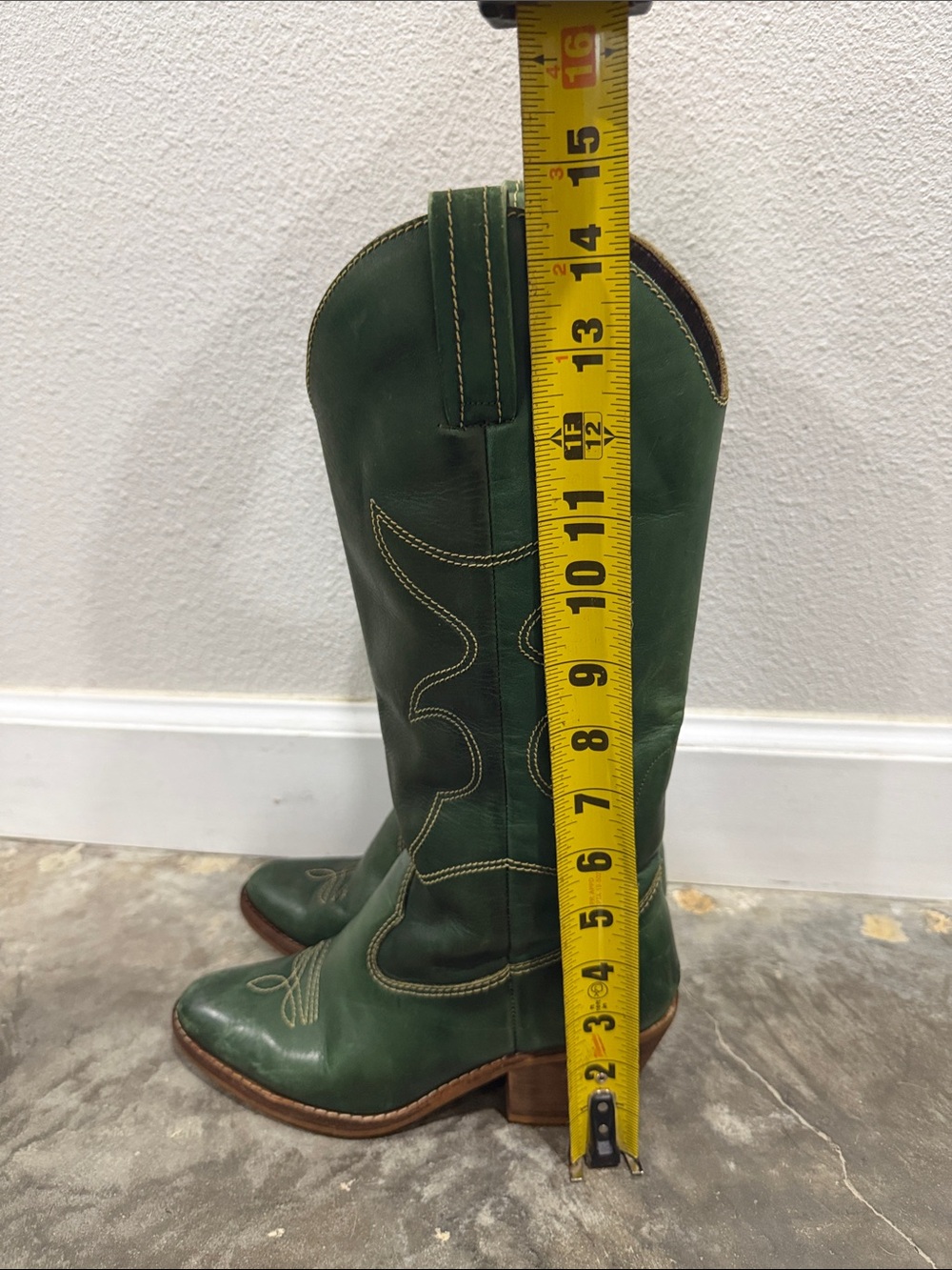 Genuine Green Leather Western Boots - Picture 3 of 7